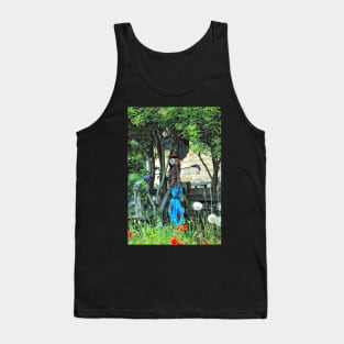 Summer Garden Scarecrow Lady for gardeners and vegetable growers Tank Top